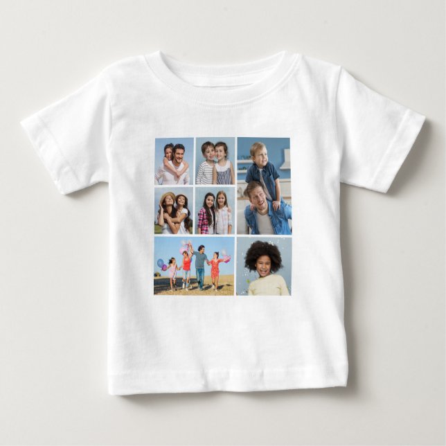  Create Your Own 7 Photo Collage  Baby T-Shirt (Front)
