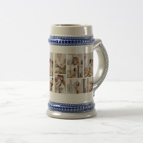 Create Your Own 7 Photo Collage Beer Stein