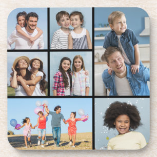 Create Your Own 7 Photo Collage Beverage Coaster