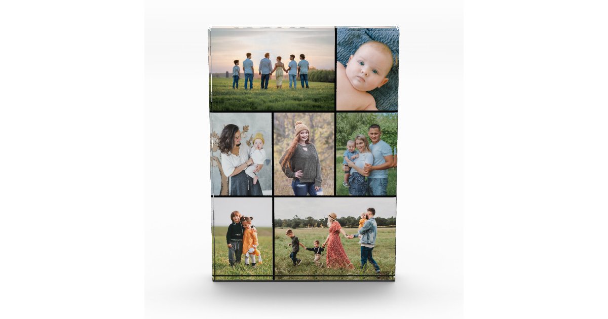 Create Your Own 7 Photo Collage Block | Zazzle
