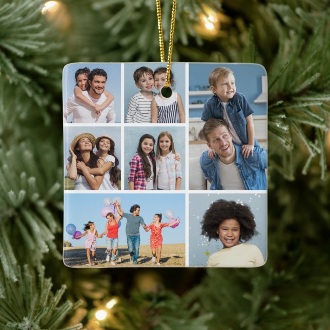  Create Your Own 7 Photo Collage  Ceramic Ornament (Tree)