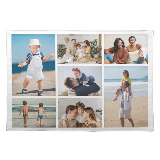 Create Your Own 7 Photo Collage Cloth Placemat (Front)