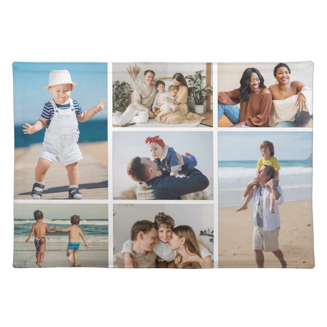 Create Your Own 7 Photo Collage Cloth Placemat (Front)