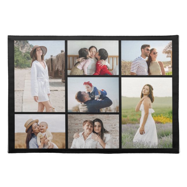 Create Your Own 7 Photo Collage Cloth Placemat (Front)