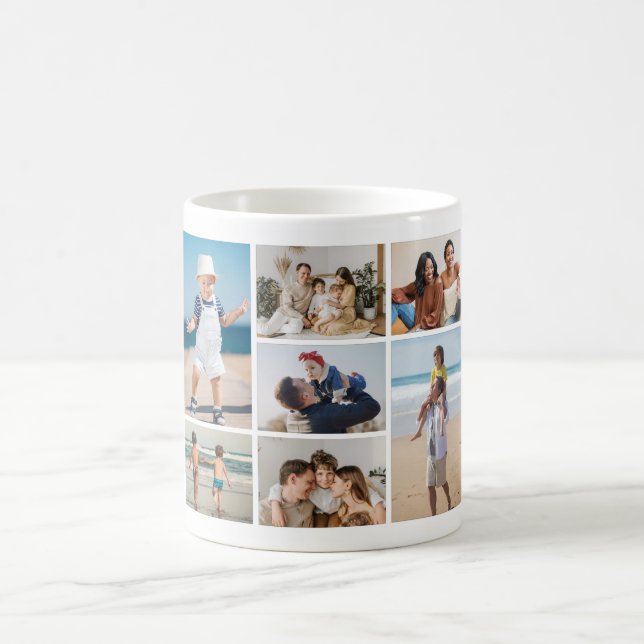 Create Your Own 7 Photo Collage Coffee Mug (Center)