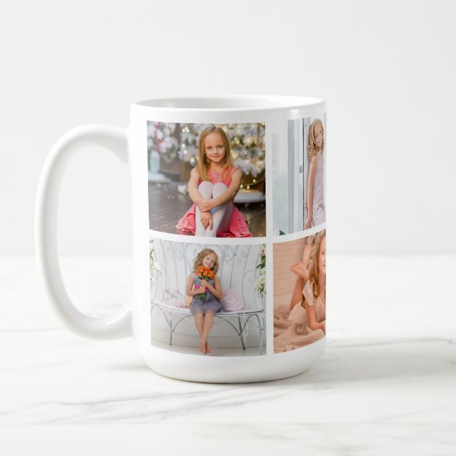 Create Your Own 7 Photo Collage Coffee Mug (Left)