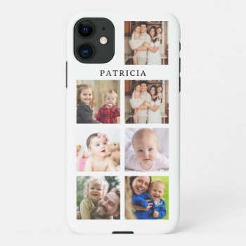 Create Your Own 7 Photo Collage Custom Name    Iphone 11 Case by InitialsMonogram at Zazzle