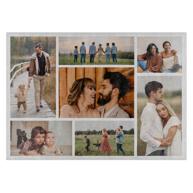 Create Your Own 7 Photo Collage Cutting Board (Front)