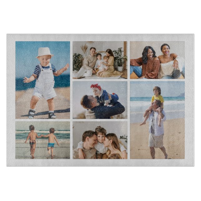Create Your Own 7 Photo Collage Cutting Board (Front)
