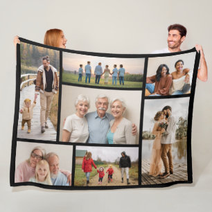 Create Your Own 7 Photo Collage Fleece Blanket