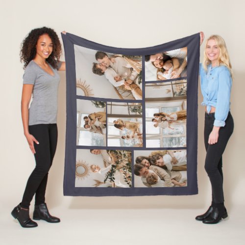 Create Your Own 7 Photo Collage Fleece Blanket