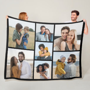 Create Your Own 7 Photo Collage Fleece Blanket