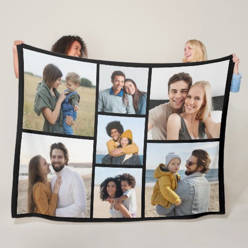 Create Your Own 7 Photo Collage Fleece Blanket