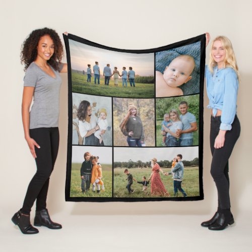 Create Your Own 7 Photo Collage Fleece Blanket