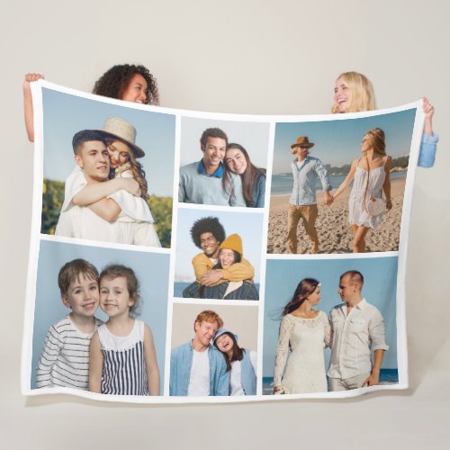 Create Your Own 7 Photo Collage Fleece Blanket