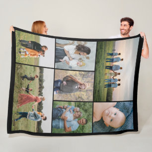 Create Your Own 7 Photo Collage Fleece Blanket