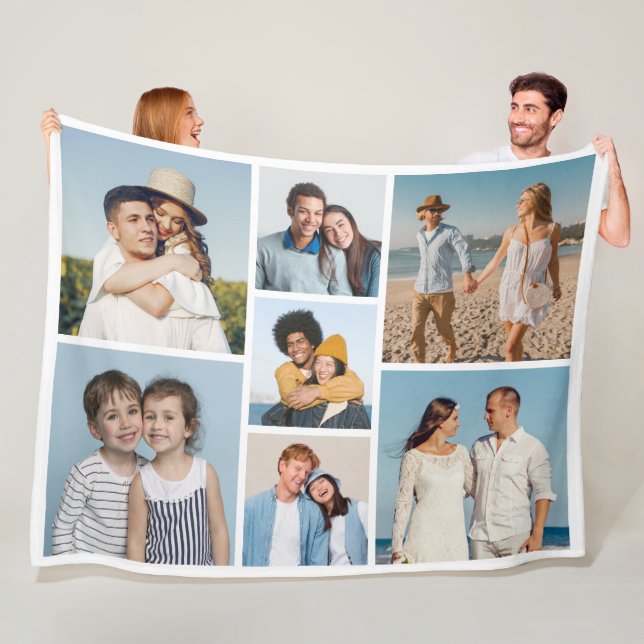 Create Your Own 7 Photo Collage Fleece Blanket (In Situ)
