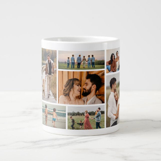 Create Your Own 7 Photo Collage Giant Coffee Mug (Front)