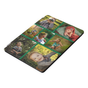 Create Your Own 7 Photo Collage Green iPad Pro Cover