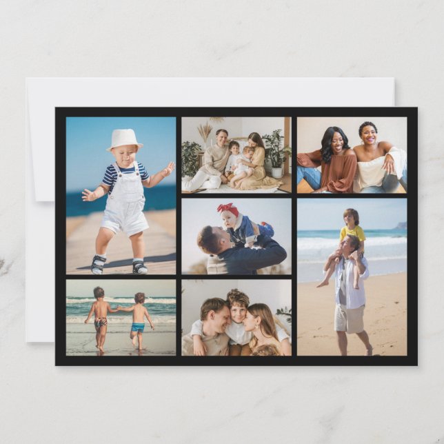 Create Your Own 7 Photo Collage Greeting Card (Front)