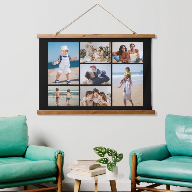 Create Your Own 7 Photo Collage Hanging Tapestry (Living Room)