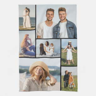 Create Your Own 7 Photo Collage Kitchen Towel