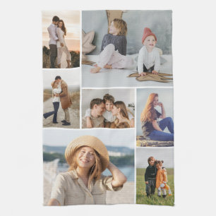 Create Your Own 7 Photo Collage Kitchen Towel