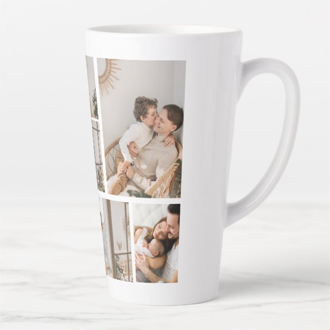 Create Your Own 7 Photo Collage Latte Mug (Right)