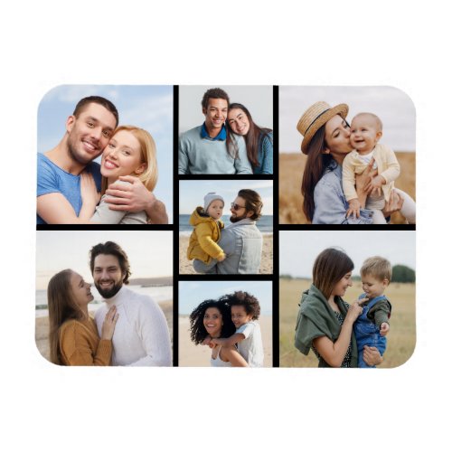 Create Your Own 7 Photo Collage Magnet