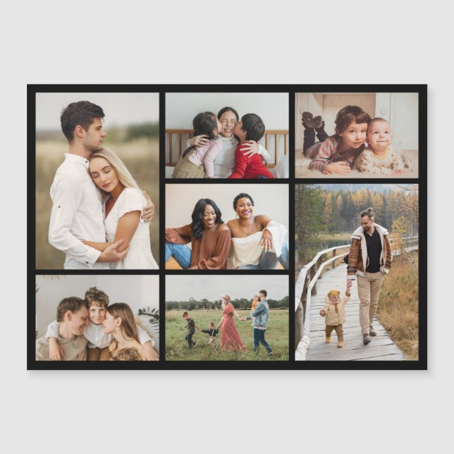 Create Your Own 7 Photo Collage Magnetic Card (Front)