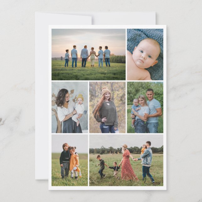 Create Your Own 7 Photo Collage Note Card (Front)