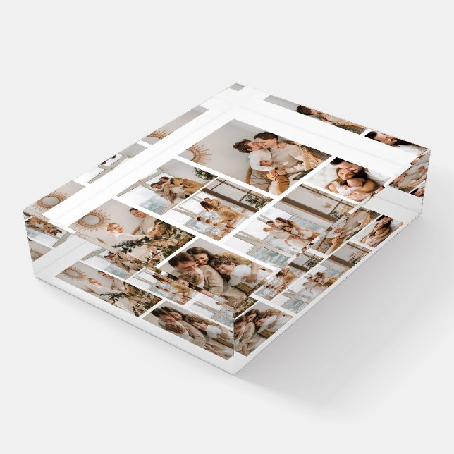 Create Your Own 7 Photo Collage Paperweight (Angled)