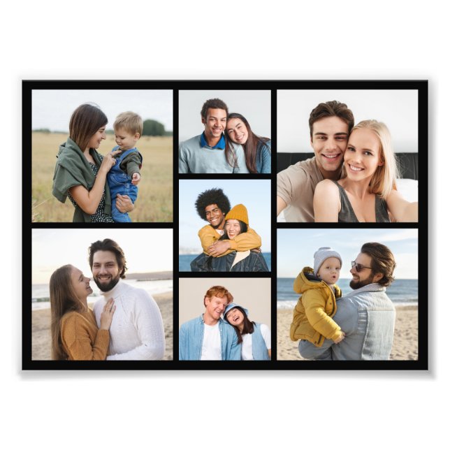 Create Your Own 7 Photo Collage Photo Enlargement Print (Front)