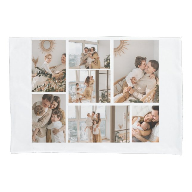 Create Your Own 7 Photo Collage Pillow Case (Front)