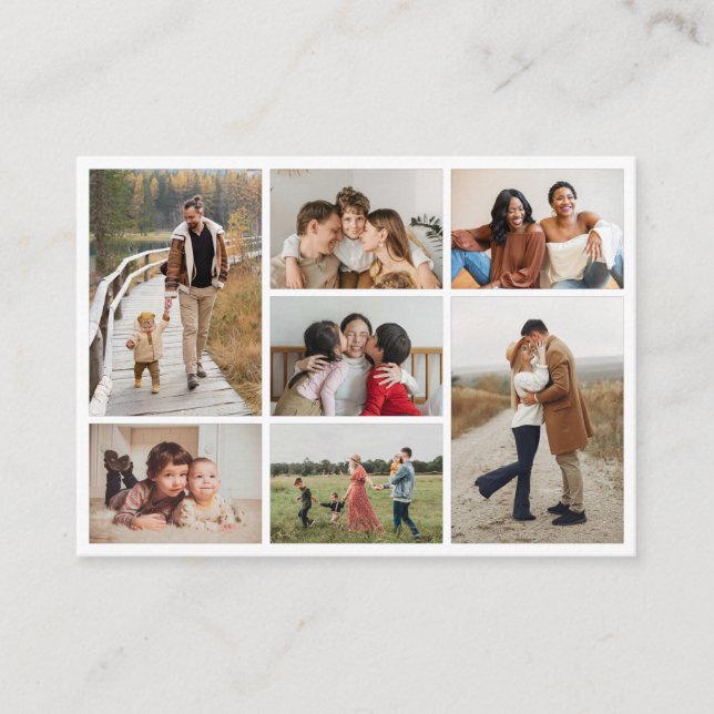 Create Your Own 7 Photo Collage Place Card (Front)