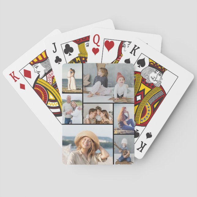 Create Your Own 7 Photo Collage Poker Cards (Back)