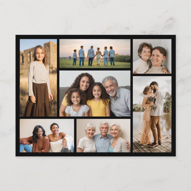 Create Your Own 7 Photo Collage Postcard (Front)
