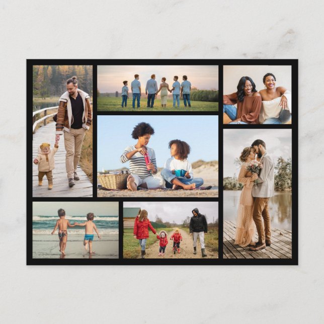 Create Your Own 7 Photo Collage Postcard (Front)