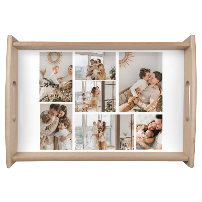 Create Your Own 7 Photo Collage Serving Tray (Front)