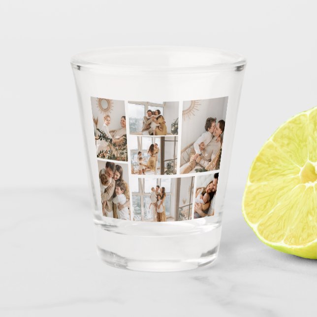 Create Your Own 7 Photo Collage Shot Glass (Front)