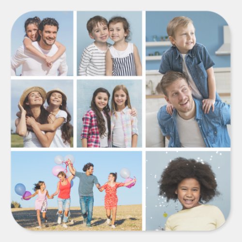  Create Your Own 7 Photo Collage  Square Sticker
