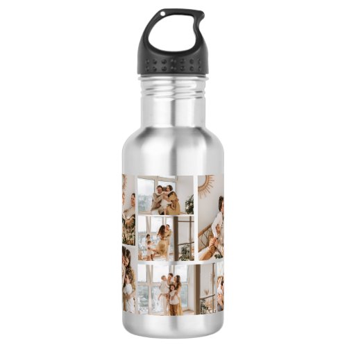 Create Your Own 7 Photo Collage Stainless Steel Water Bottle