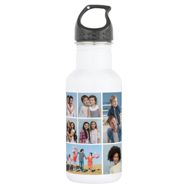 Create Your Own 7 Photo Collage Stainless Steel Water Bottle (Front)