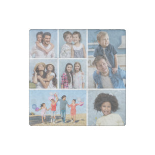 Create Your Own 7 Photo Collage Stone Magnet