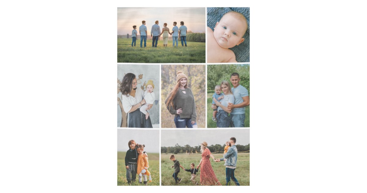 Create Your Own 7 Photo Collage Tablecloth Zazzle