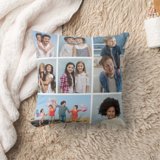  Create Your Own 7 Photo Collage  Throw Pillow (Blanket)