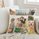 Create Your Own 7 Photo Collage Throw Pillow<br><div class="desc">Create your own photo pillow featuring 7 of your favorite pictures in a simple grid photo collage. A great personalized gift idea for friends and family.</div>