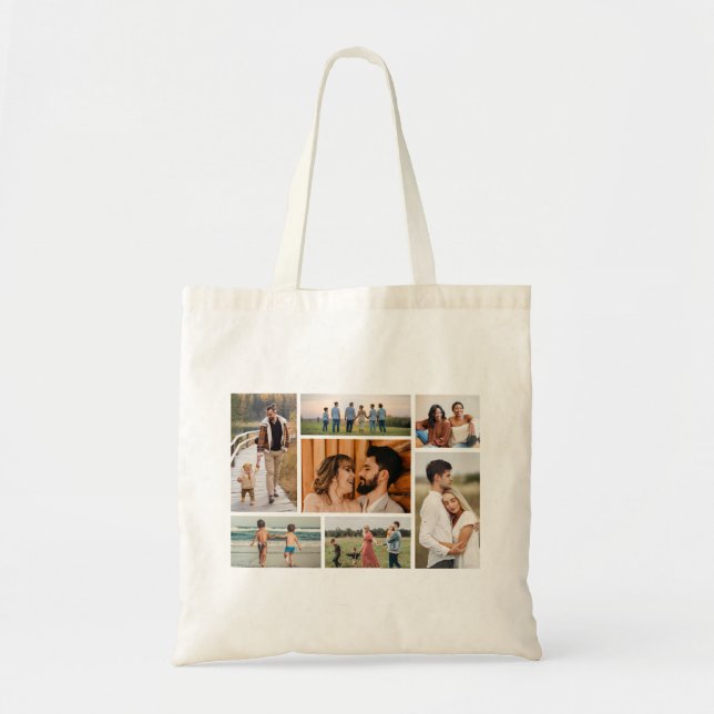 Create Your Own 7 Photo Collage Tote Bag (Front)