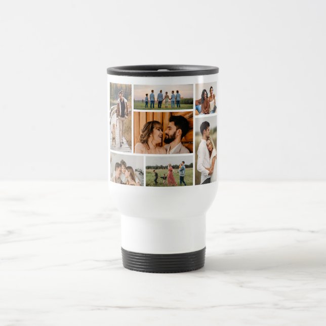 Create Your Own 7 Photo Collage Travel Mug (Center)