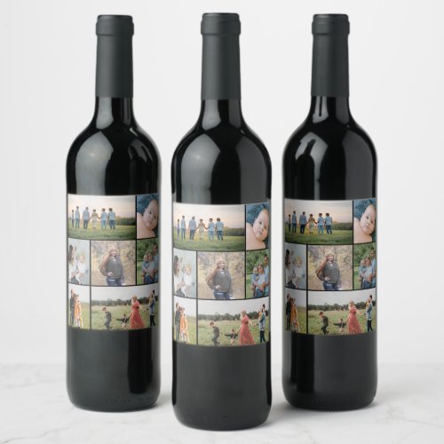 Create Your Own 7 Photo Collage Wine Label